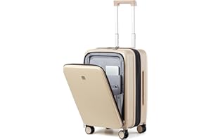 Hanke Grace Expandable Suitcases with Wheels Hardshell Carry On Luggage Airline Approved, 20 Inch Travel Suitcase Lightweight Tsa Luggage for Short Business Trips, Cuban Sand.