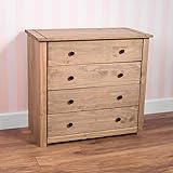 Kingsaid Wood Bedside Drawer Chest Of 5 Drawers Metal Handles