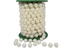 AdasBridal 10mm Pearls for Craft Faux Pearl Beads Garland Pearl Bead Roll Stand Bead Trim String of Pearls for Party Home Decoration, 10M/32ft per Roll, Ivory