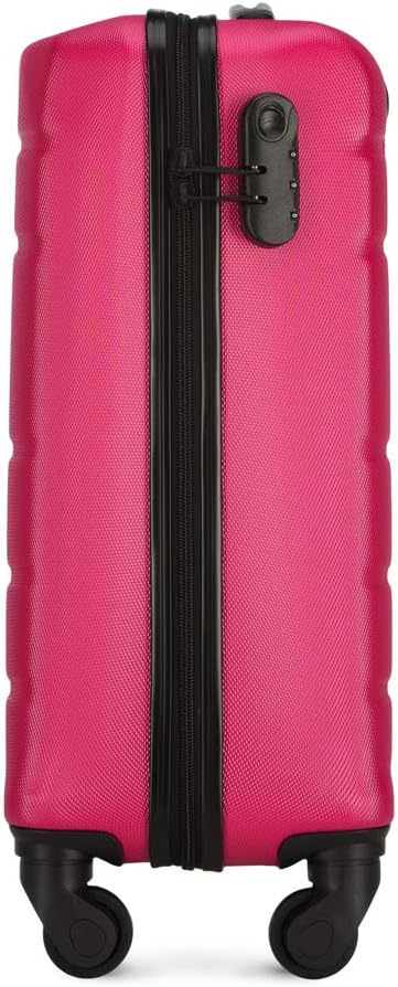 WITTCHEN Travel Suitcase Carry-On Cabin Luggage Hardshell Made of ABS with 4 Spinner Wheels Combination Lock Telescopic Handle Globe Line Size Cabin Suitcase Pink - Image 3