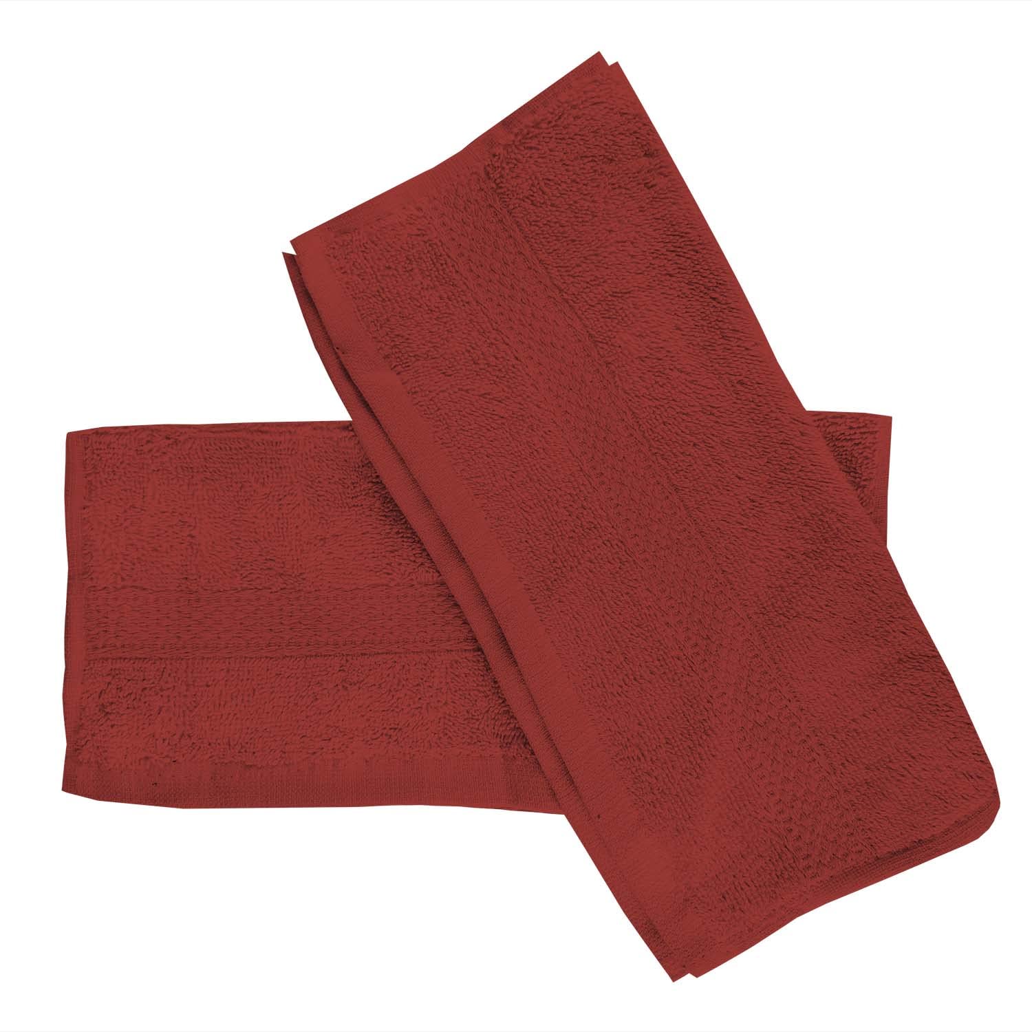 Soleil d'ocre, Lagune Set of 2 Guest Towels, Cotton, Brick, 30 x 40 cm
