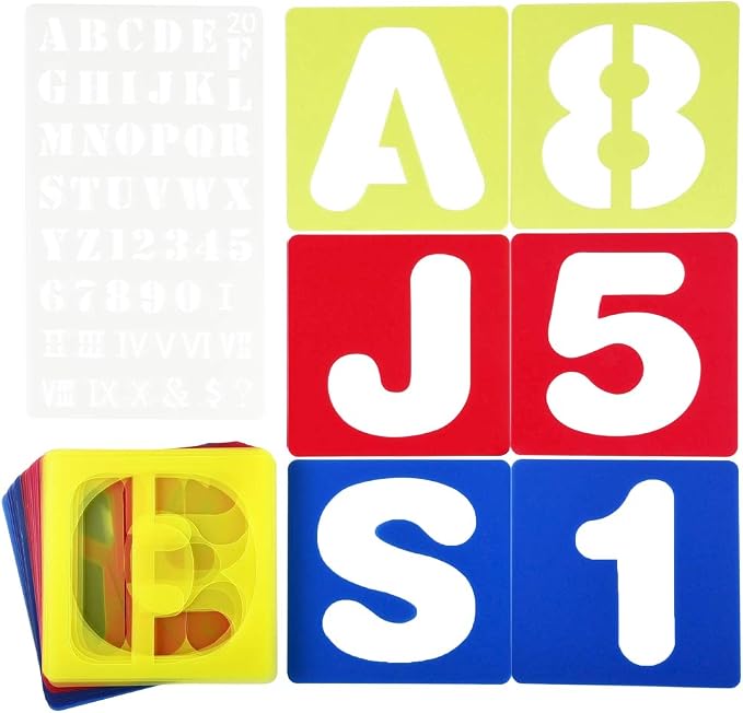 Pochoirs à Dessin Pour Enfants - 4 Plaques Creuses, 3 Stylos - Apprentissage Lettres Et Chiffres - Jouet éducatif 3-6 Ans