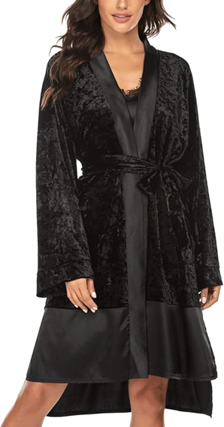 floral velvet robe