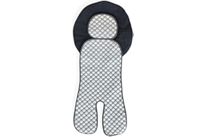 Little Dedi Iceberg Stroller Liner - 4D Iceberg Fabric, Quick-Dry, Universal Fit, Oeko-Tex Certified, Refreshing Comfort for Strollers and Car Seats (Grey, 12x31)