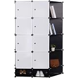 Armoire De Rangement Modulaire 6 Cubes Blanc - Meuble De Chambre Avec Portes Pour Vêtements, Jouets, Livres