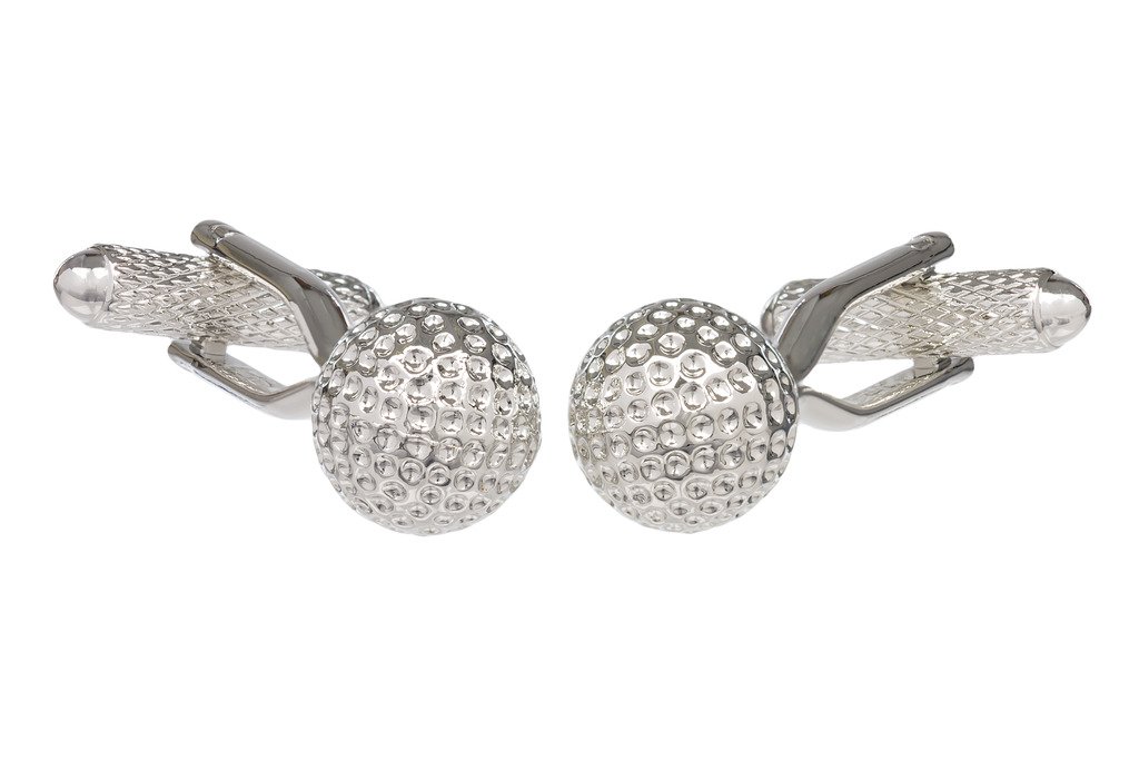 Onyx - Art Golf Ball Cufflinks In Onyx Art Cufflinks Box, One size, Silver