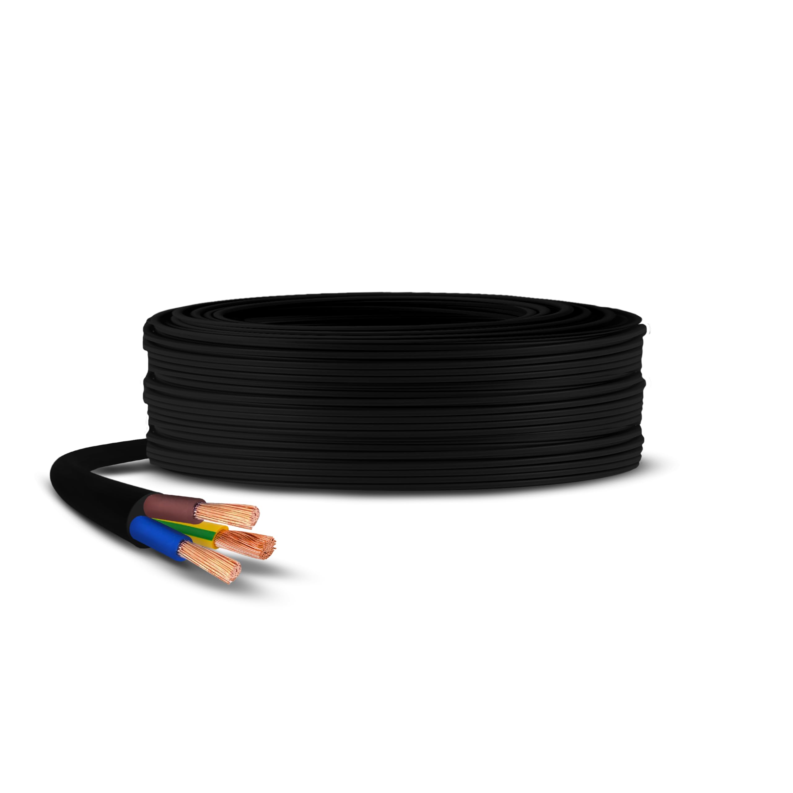 3 Core Black 3183Y Flexible PVC Electrical Mains Cable BASEC Approved, 2.5mm(4 Meter)