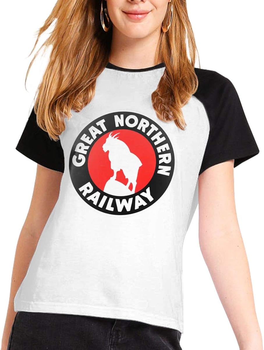 Great Northern Railway Railroad Logo Women's Short Sleeve Raglan Jersey