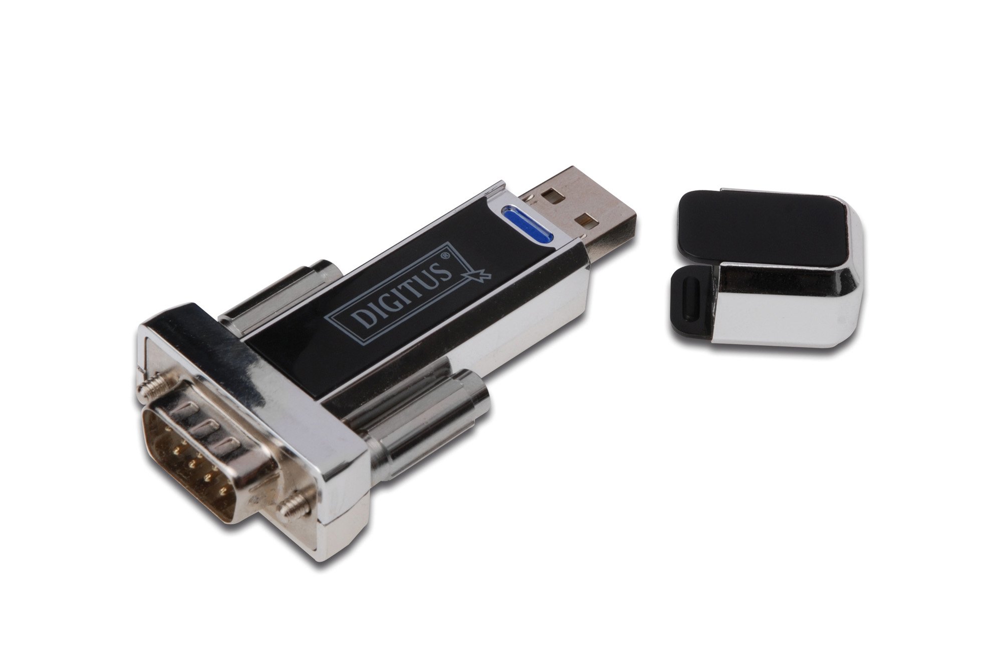 DIGITUS USB to Serial Adapter - RS232 Converter - USB 1.1 Type-A to DSUB 9M - PL2303RA Chipset - Extension Cable — image 1