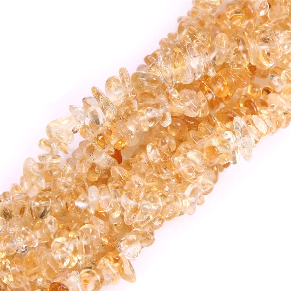 GEM-Inside Genuine Citrine Chips 7-8mm Gemstone Semi Precious for Jewelery Making 34" per Strand — image 1