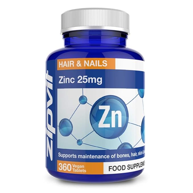 Zinc 25mg, 360 Vegan Tablets. Hair, Skin & Nails. Supports The Immune