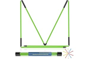Jsportic Golf Alignment Sticks 2 Pack, 48″Collapsible Practice Rods for Aiming/Putting, Golf Training Aid for Swing Trainer with Clear Tube Case, Foldable Training Rods with 10 Golf Tees
