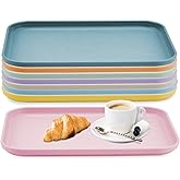 Plastic Art Trays,8 Pack Stackable Activity Tray Crafts Organizer Tray Serving Tray Jewelry Tray for DIY Projects, Painting, Beads, Organizing Supply,8 Color (15 x 10.6 Inches)