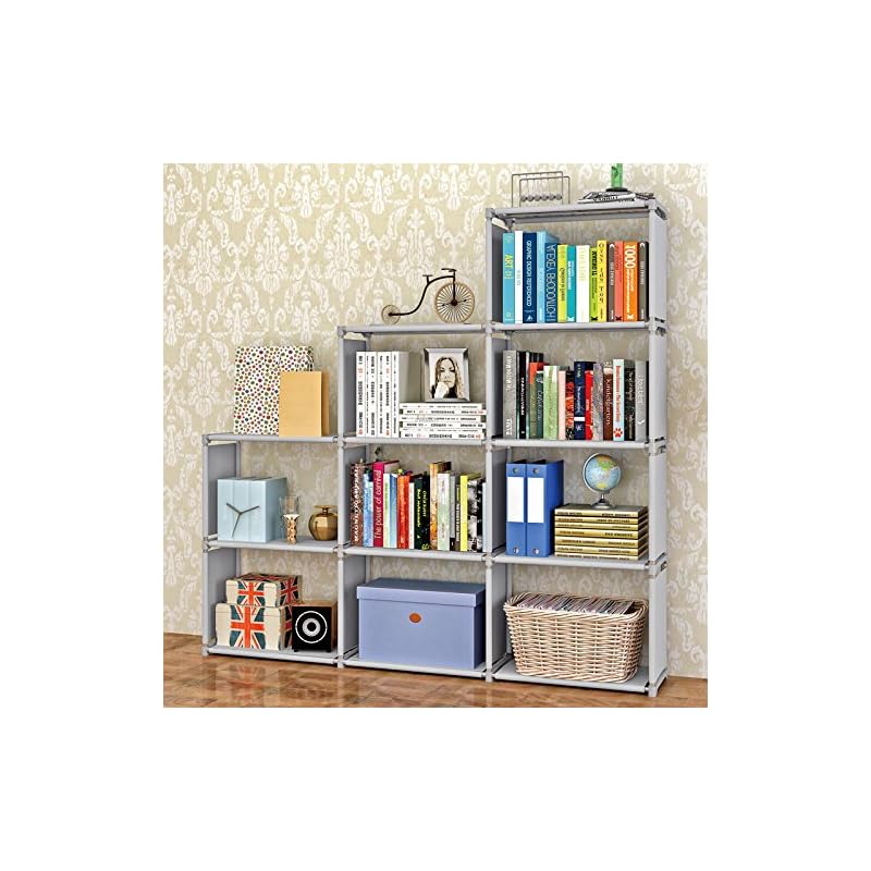 Jaketen Bookshelf 9Cubes Book Shelf Office Storage Shelf Plastic