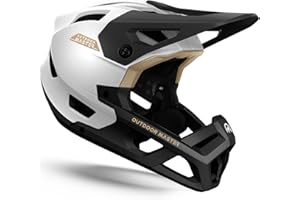 OutdoorMaster Full Face Mountain Bike Helmet for Men & Women-Two Removable Chin Pad Mountain Bike Helmet Grizzly, Ventilation Lightweight Racing Downhill DH BMX MTB Helmet