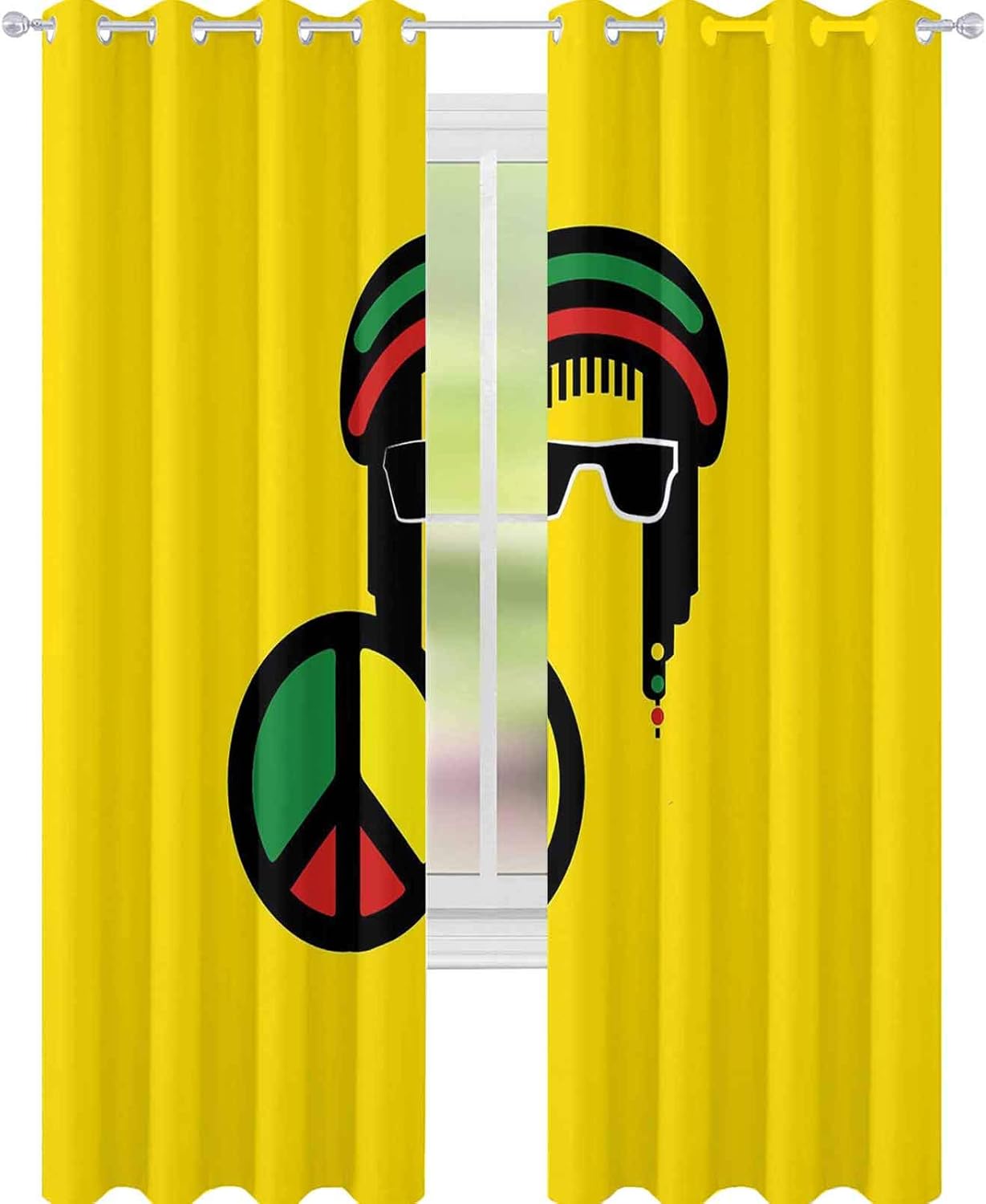 YUAZHOQI Jamaican Blackout Curtains for Bedroom Reggae Culture Theme