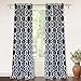 DriftAway Abigail Trellis Room Darkening and Thermal Insulated Grommet Unlined Window Curtains Set of 2 Panels Each 52 Inch by 84 Inch Navy