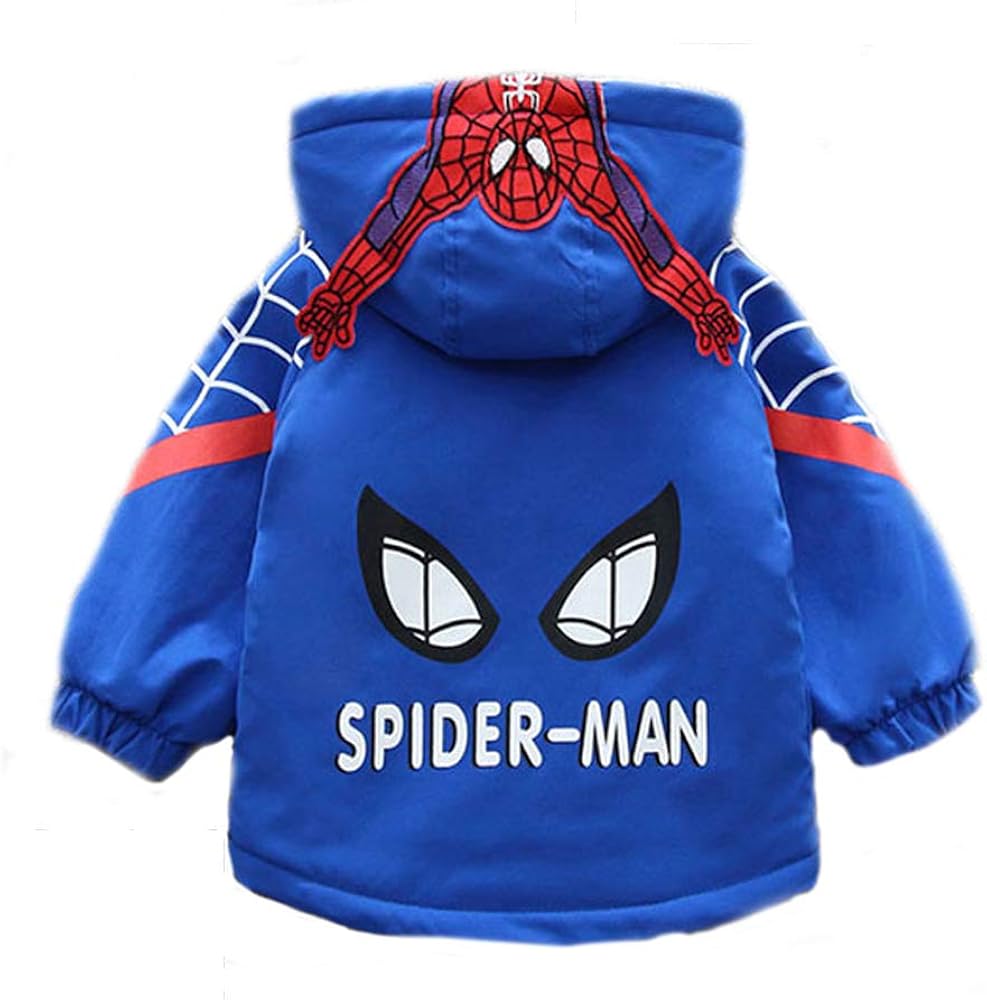 Moda Spider Man Cappotto per ragazzi e bambini, invernale, imbottito