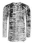 COOFANDY Men's Long Sleeve Hipster Hip Hop Basic T Shirt gradation Ripped-Holes Shirts