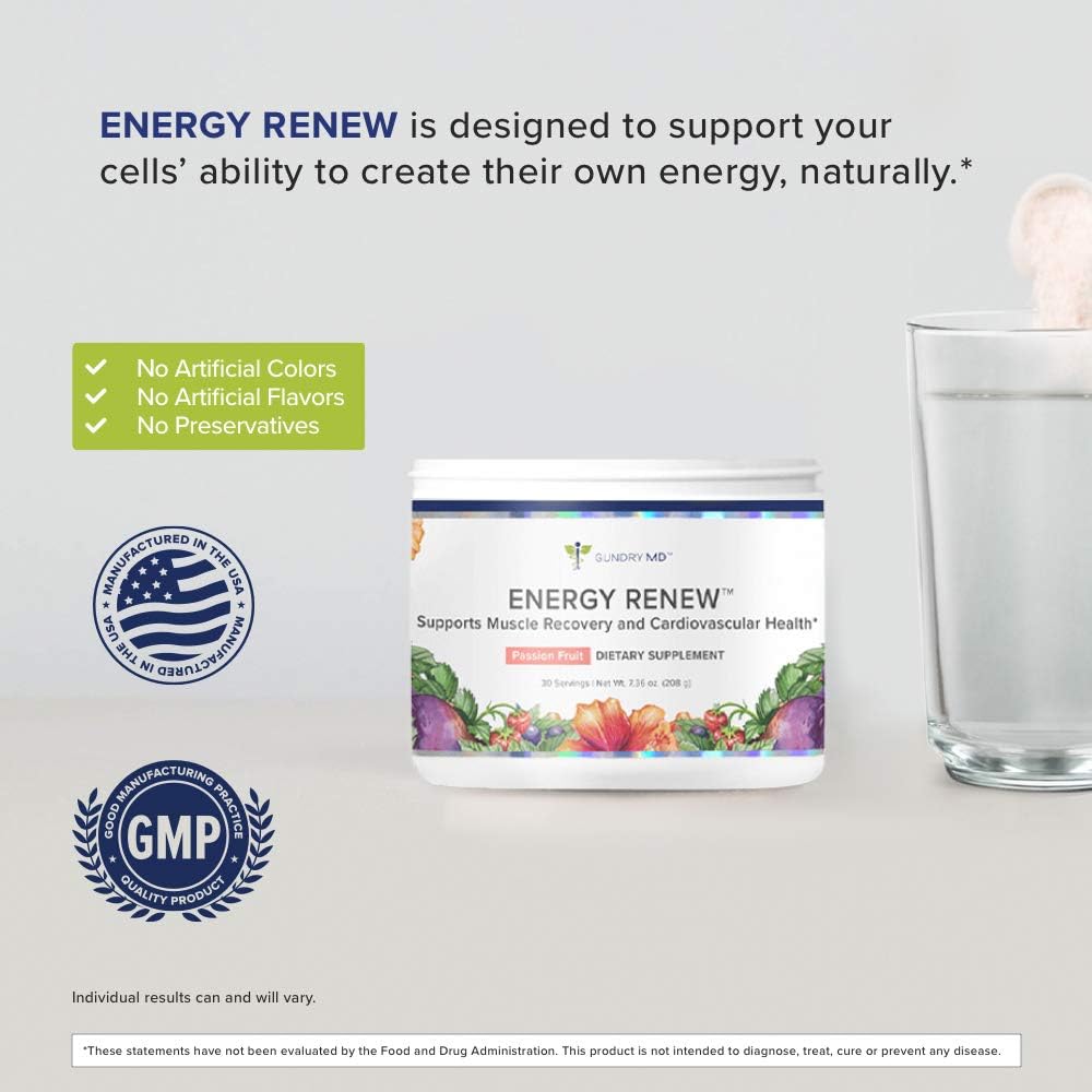 Gundry MD™ Energy Renew Muscle Recovery and Cardiovascular Health Support Supplement, 30 Servings: Health & Personal Care