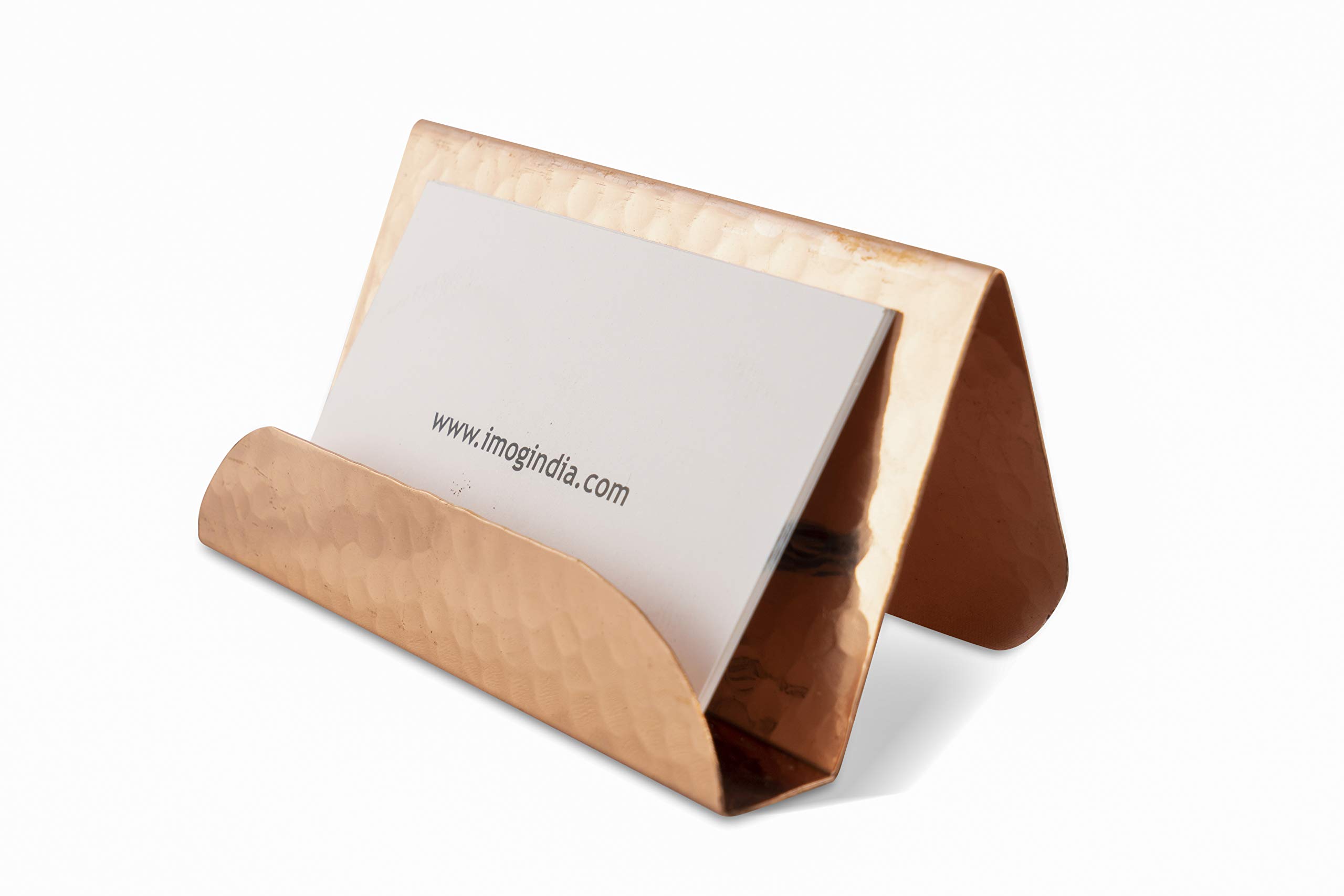 GoCraft Pure Copper Business Card Holder Stand | Fits 20-30 Business Cards | Pure Copper Finish Stand