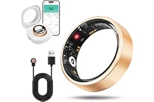 HAPPYAUDIO Smart Ring for Women Men, Waterproof Fitness Ring Health Tracker, Heart Rate, Blood Pressure Oxygen Monitor, Sleep Steps Calorie Tracker, Activity Rings Compatible with iPhone and Android (6#)