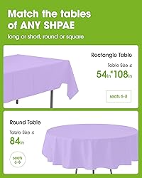 Pureegg Plastic Table Cloth Disposable 10 Pack, 54