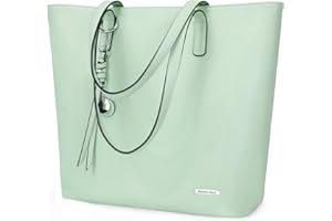 POMELO BEST Soft Faux Leather Tote for Women with Large Zipper Compartment