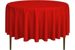 Lann's Linens - 90" Round Premium Tablecloth for Wedding/Banquet/Restaurant - Polyester Fabric Table Cloth - Red