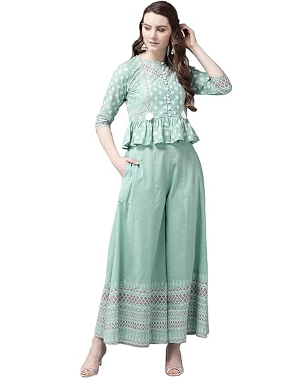 peplum top with palazzo