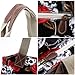Anladia Cartoon Skull and Roses Oilcloth Shoulder Bag Canvas Strap Women Handbag