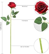 Veryhome 10 Pcs Artificial Silk Roses 8CM Single Stem Blooming Wedding Bouquet view 7