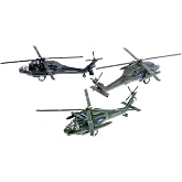 Playmaker Toys U.S. Army Sikorsky UH-60 Black Hawk Helicopter 10" Die Cast Metal Model Toy (1 at Random, Color May Very)