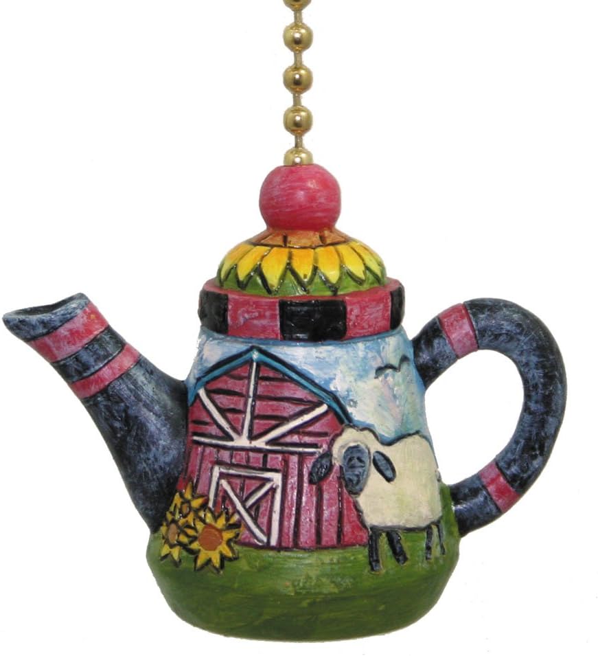 Clementine Deisgn Lamb Teapot Ceiling Fan Pull Primitive Ceiling