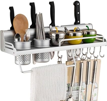 Amazon.de: Winbang Wandregal für die Küche, 2-fach-Steckplatz für die