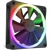NZXT F120 RGB - 120mm PWM RGB PC Case Fan - Black | 120mm PWM RGB fan with advanced lighting customization and whisper-quiet 