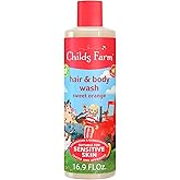 Childs Farm, Kids Hair & Body Wash for Dry, Sensitive Skin, Organic Sweet Orange, Gently Cleanses, Vegan, Cruelty-Free, 16.9 fl oz