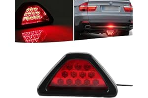 Fogfar 1 PC LED Brake Lights, F1 Triangular Rear Fog Lights, Warning Lights Flash Lamps, Rear Tail Pilot Lamps, Suitable for Most Car Motorcycles (Red)