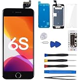 CYKJGS for iPhone 6S Screen Replacement with Home Button 4.7inch Black LCD | Touch Digitizer Display Full Assembly Repair Kit Front Camera Proximity Sensor Speaker Fix Tools for A1633 A1688 A1700
