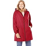 Woman Within Women's Plus Size Hooded Slicker Raincoat