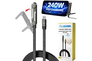 240W USB C to USB C Charge Cable, 2-in-1 Invisible Holder Charger Cable, 240W Stand Data Cables Foldable, Side Charger Type C