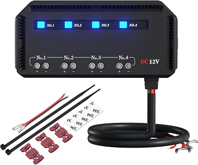 Tawveml 4 Way Fuse Block 12V Waterproof Relay Box with LED Indicator