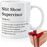 SUUURA-OO Shit Show Supervisor Mug Gifts/Funny Christmas Gift for Boss Manager Leader/Miracle Worker Mug/Funny Supervisor Office Gift for Bosses Team Manger Director 11OZ