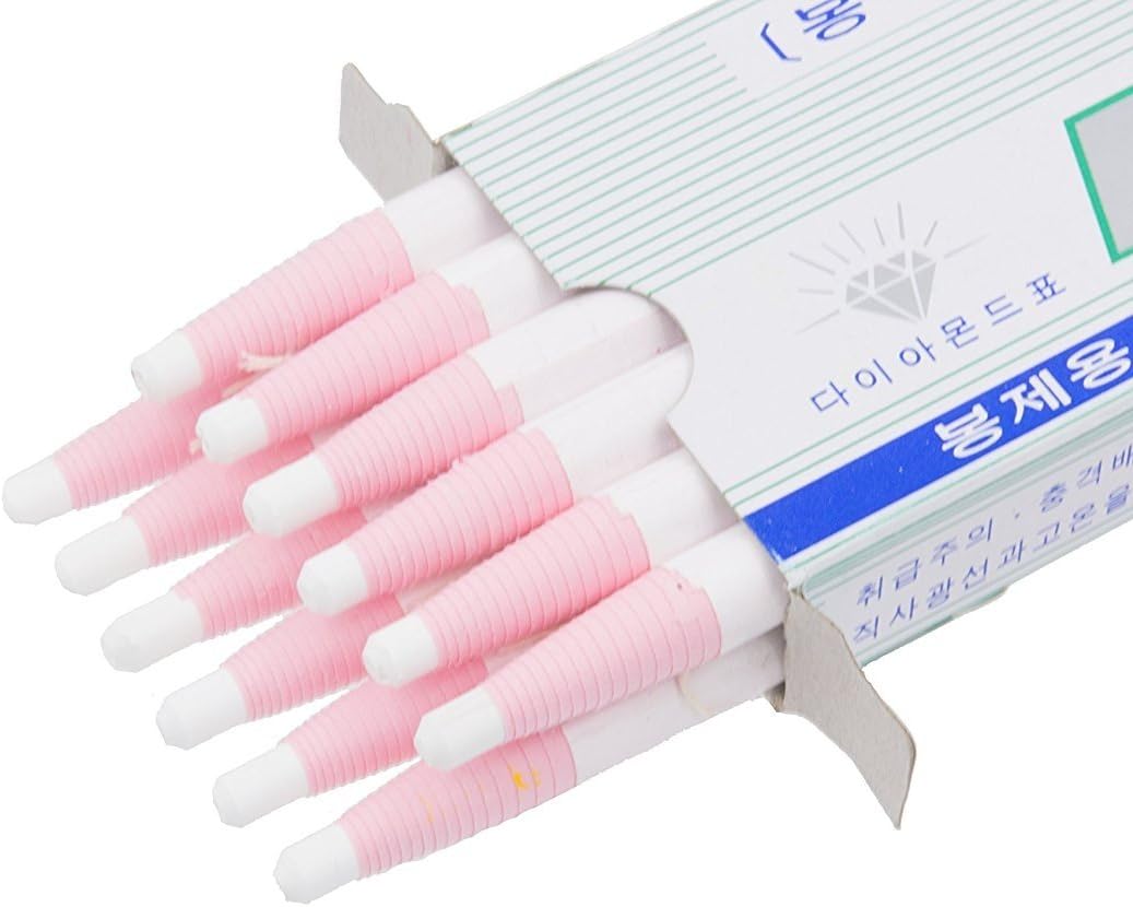 Diamond Peel-Off China Markers, Glass,Cellophane,Vinyl,Metal,Skin, Etc.Assorted - Pack of 12 (Color Mix - 2×6 Color) (White 12 Colors)