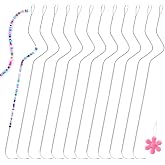 GarfxG 12 PCS Bead Spinner Needles, Big Eye Curved Seed Beading Needles | 7.48 inches Stainless Steel Curved Beading Needles Stainless for Bracelet Necklace Jewelry Making DIY Crafts