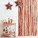 AYE 3 Pack Foil Curtains Metallic Fringe Curtains Rose Gold Shimmer Curtain for Party Decorations-Sold Store