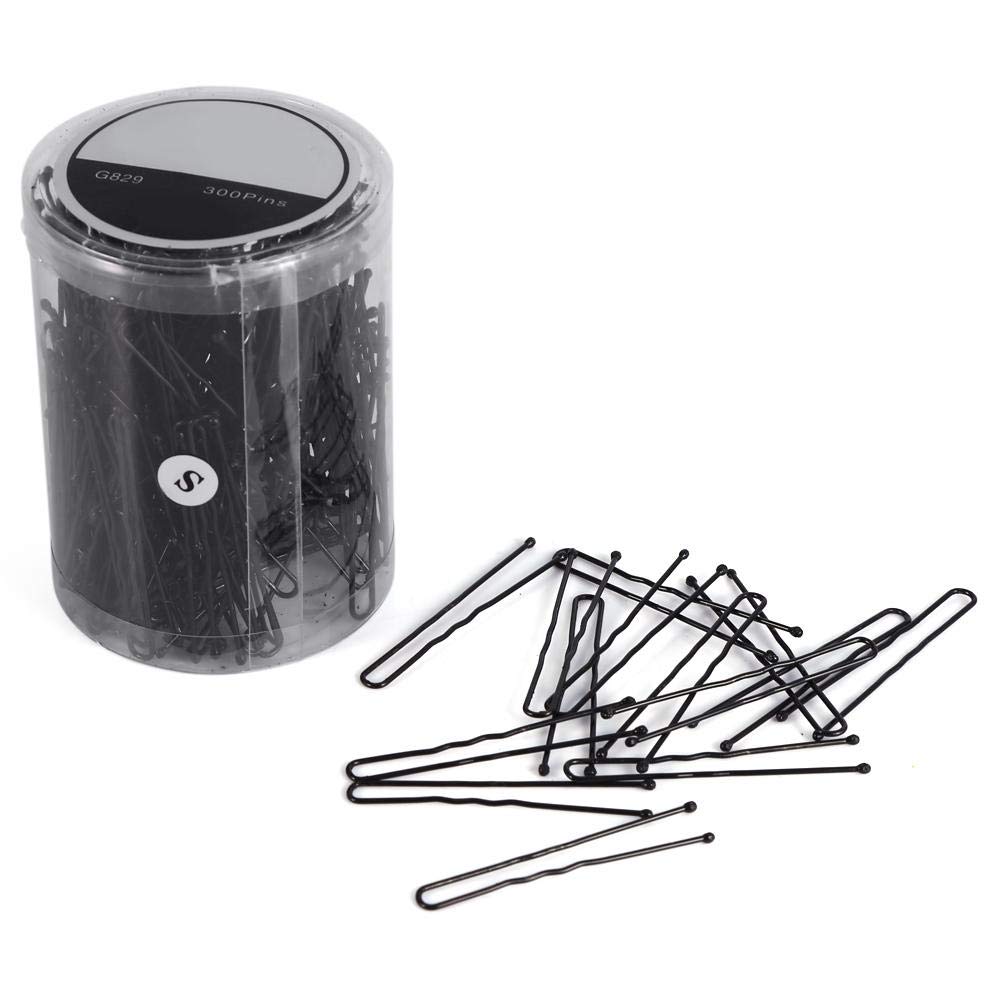 Qkiss 300PCS Hairdressing Hairpins U Shaped Clip, Clips Clamps Wavy Hair Accessories(S-Black)
