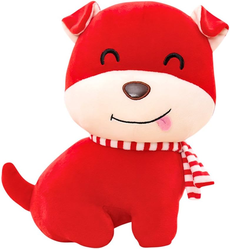 iLOVEPandas Toy Dog Wearing a Scarf Lunar New Year Animal Doll Chinese Zodiac Dog (Style 2, 11")