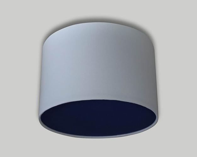 White Drum Ceiling Lampshade With Purple Diffuser 20cm 25cm 30cm