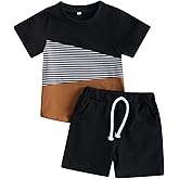 farrubbyine8 Kids Little Boys' Clothing Sets,Casual Short Sleeve T-shirt and Short Sets Toddler Boys Summer Clothes 2pcs